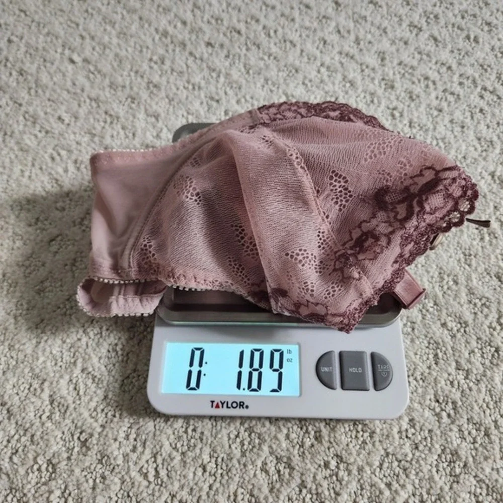 Pink Lace Trim Unlined‎ Underwire Bra Size 42D